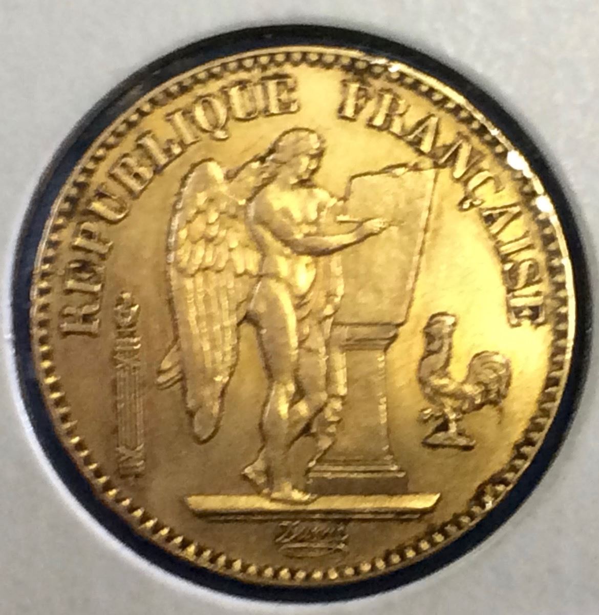 France: 1896-A French Angel 20 Francs Gold Coin, 6,45 gr .900% pure