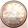 Image 1 : 1955 Canada Silver Dollar Elizabeth II