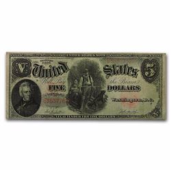 1907 $5.00 Legal Tender Andrew Jackson/Woodchopper VG