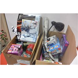 2 BOXES OF HOUSEHOLD ITEMS & ELECTRONICS