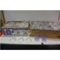 2 BOXES OF NEW PLASTIC GLASSWARE