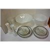 Image 1 : LOT OF MILKGLASS DISHES & VASES & CHINA