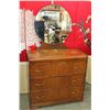 Image 1 : 3 DRAWER WATERFALL DRESSER W/ MIRROR