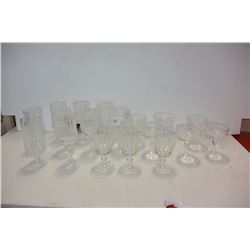SHELF LOT OF CRYSTAL GLASSES