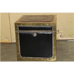 BRASS & BLACK LEATHER TRUNK