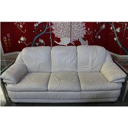 WHITE LEATHER SOFA