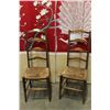 Image 1 : TWO ANTIQUE LADDER BACK CHAIRS WITH RUSH SEATS