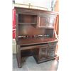 Image 1 : MODERN MAHOGANY FINISH DESK WITH HUTCH