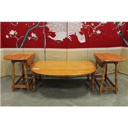3-PIECE VICTORIAVILLE MAPLE DROPSIDE COFFEE TABLE SET