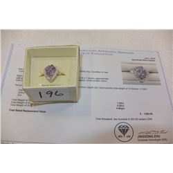 STERLING LADIES RING WITH AMETHYST STONES