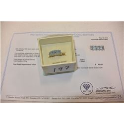 SILVER LADIES RING WITH TOPAZ STONES