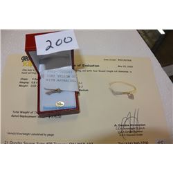 10KT YELLOW GOLD DIAMOND RING WITH APPRAISAL $2750