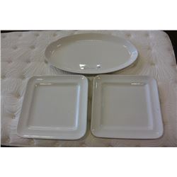 THREE LARGE MADE IN PORTUGAL PLATTERS