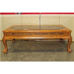 OAK GLASSTOP COFFEE TABLE