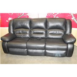 BLACK LEATHER POWER RECLINING SOFA