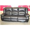 Image 1 : BLACK LEATHER POWER RECLINING SOFA