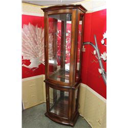 ILLUMINATED BOW FRONT DISPLAY CABINET