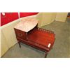Image 1 : MAHOGANY MARBLE TOP STEP ENDTABLE