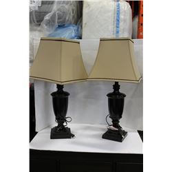 THREE TABLE LAMPS WITH SHADES