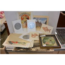 ANTIQUE PICTURES AND BILL REID PRINTS ETC