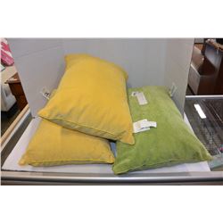 THREE DESIGNER PILLOWS