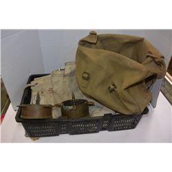 LOT OF BANK BAGS & MILITARY BAG ETC