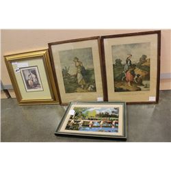 FOUR FRAMED VINTAGE PICTURES