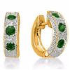 Image 1 : Genuine Emerald & Diamond Earrings