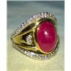 Image 2 : Natural Burma Ruby & Diamond Ring - GIA Certified