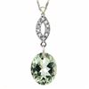 Image 1 : Natural Green Tea Amethyst Diamond 3.91ct Gold Pendant