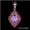 Image 1 : Natural Pink/Red Ruby & Opal Pendant