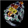 Image 2 : Natural Fancy Sapphire & Emerald Ring