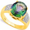 Image 1 : Natural Green Mystic & Diamond Ring