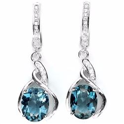 LONDON BLUE TOPAZ 925 SILVER EARRINGS