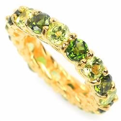 NATURAL GREEN CHROME DIOPSIDE & PERIDOT RING