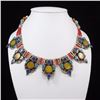 Image 1 : Tibet Natural Amber, Coral, Turquoise & Lapis  Necklace