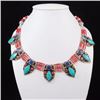 Image 1 : Tibet Hand Made Turquoise, Coral, Lapis Lazuli Necklace