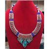 Image 1 : Tibet Hand Made Turquoise, Coral, Lapis Lazuli Necklace