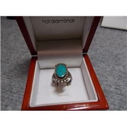 ring large oval stone in non ferous