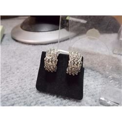 EARRINGS- RHINESTONE GOLD STYLE- CLIP ON  BACK