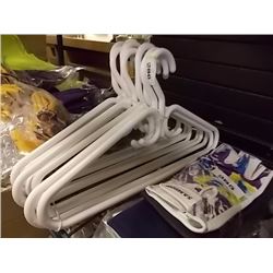 LOT OF WHITE COAT HANGERS
