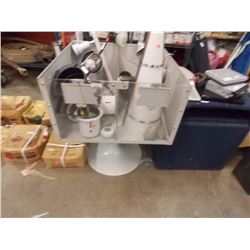 COMMERCIAL METAL STORE DISPLAY BIN ON PEDESTAL - GREY - CAN BE 1 OR 2 COMPARTMENT
