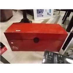 ORIENTAL STORAGE BOX - RED - WITH CONTENTS