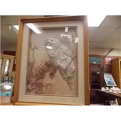 FRAMED 3D PICTURE OF OWLS