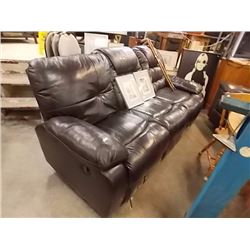 DOUBLE RECLINING SOFA - ONE BACK CUSION IS MIS-MATCHED