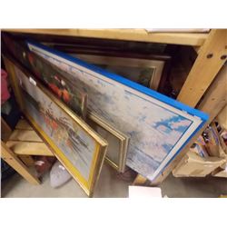 SHELF LOT OF PICTURES