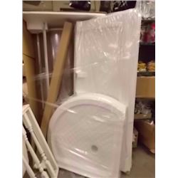NEW CURVED SHOWER STALL WITH GLASS DOORS
