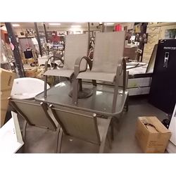 PATIO TABLE - 6 CHAIRS & UMBRELLA STAND
