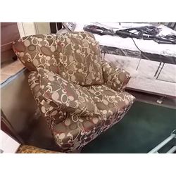 UPHOLSTERED ARM CHAIR WITH MATCHING THROW CUSIONS - FROM ESTATE