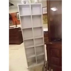 WHITE BOOK CASE - CD HOLDER - 60.5" X 49" T